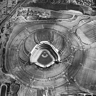 Dodger Stadium under construction